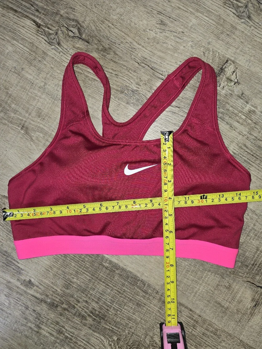 Nike Dri-FIT Sports Bra Womens Large Pink Red Racerback Padded Medium Support